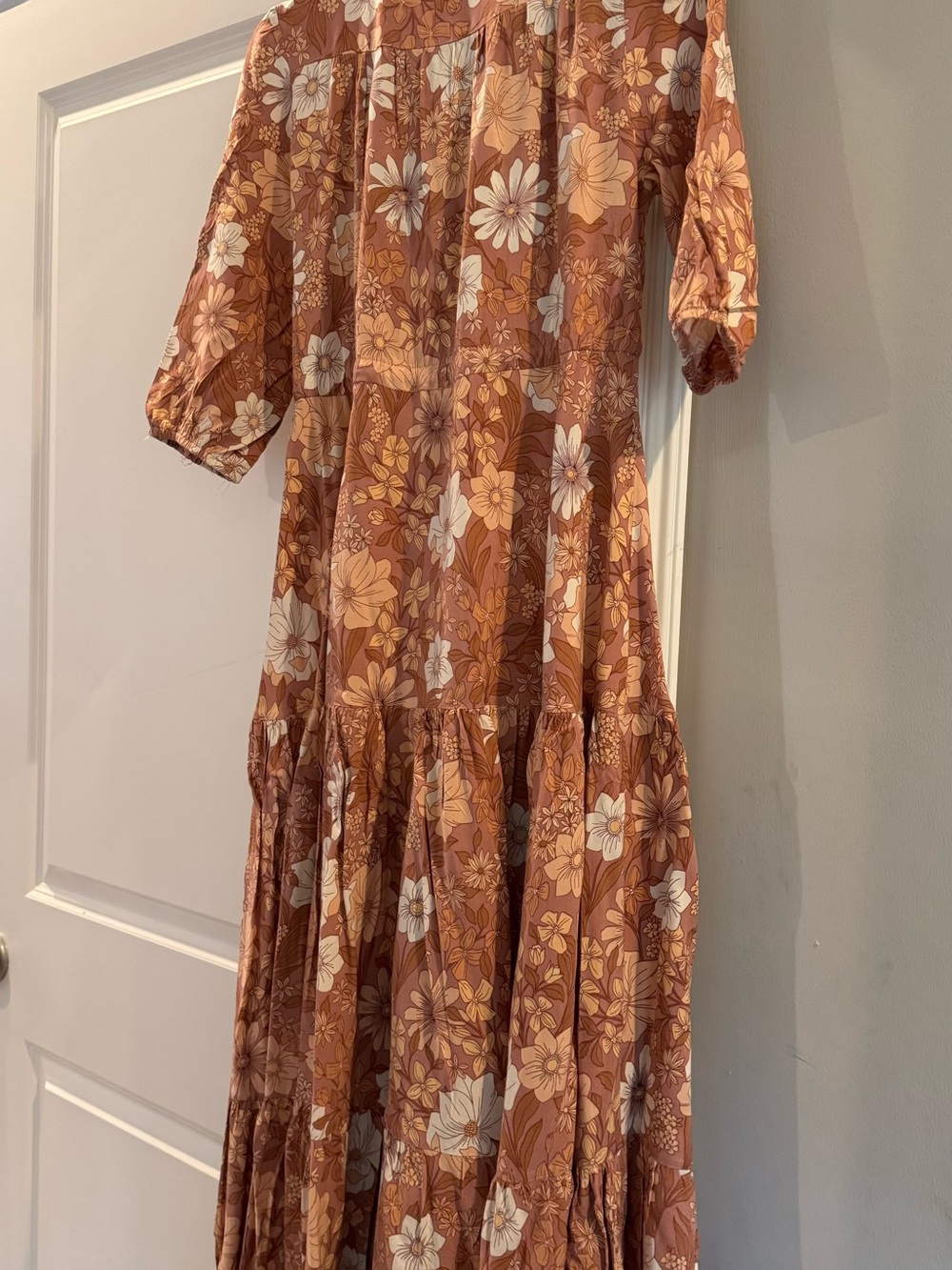 Petal & Pup Dusty Rose Floral Midi Dress - Picture 3 of 5